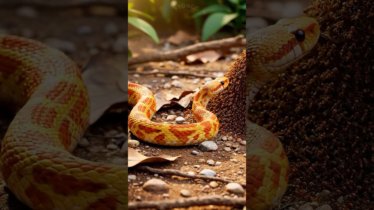 Огненные муравьи против змеи: кто победит?