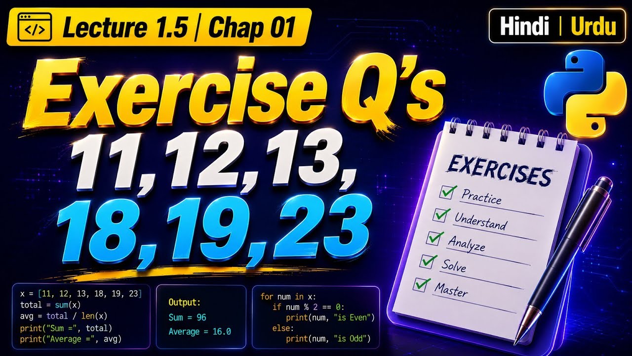 Ex. Problems 11,12,13,18,19,23 | Lec 1.5(Ch 1) | Python Programming for ...