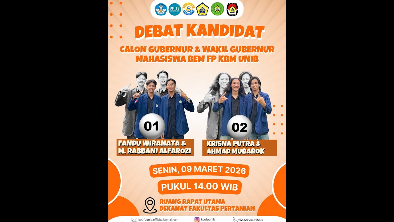 LIVE | DEBAT KANDIDAT CALON GUBERNUR & WAKIL GUBERNUR MAHASISWA FP KBM UNIB