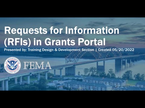 Grants Portal - Responding to a Request for Information (RFI)