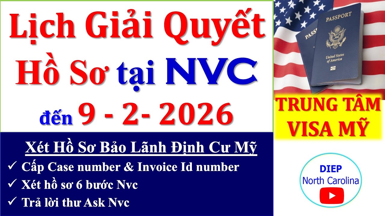 Lịch Giải Quyết HỒ SƠ ĐỊNH CƯ MỸ tại NVC || Cập nhật ngày 9/2/2026