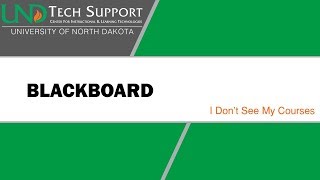 Blackboard: I Don't See My Courses
