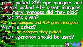 Math Lesson 28 Problem Solving Involving Addition of Whole Numbers