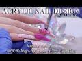 VALENTINE'S DAY NAILS ACRYLIC NAIL RE-DESIGN USING GLITTERBELS NAIL SYSTEMS -