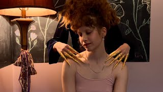 Most Tingly Back Scratching ASMR (gently scratching front & back of neck & shoulders w long nails)