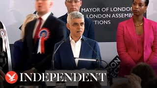 Moment Britain First London mayoral candidate interrupts Sadiq Khan’s victory speech