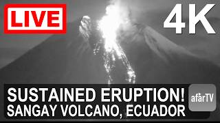 🔴 LIVE: Sangay Volcano Erupting NOW | Sustained Ash Eruption in Ecuador 4K