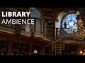 Classical library ambience  study for 8 hours  rain and library sounds for studying