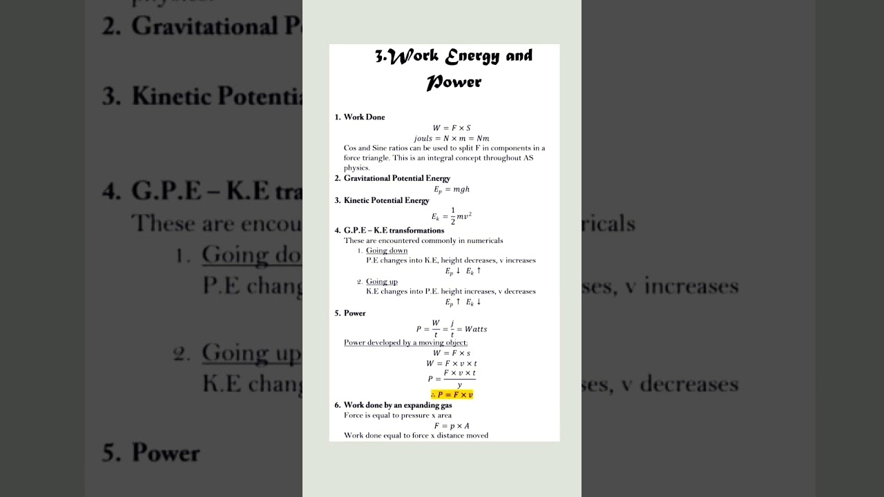 Work energy and power 