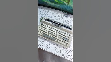 AF84 Typewriter keyboard! #asmr #ajazz #keyboardasmr #gift #tech #mustwatch #official #love #pink