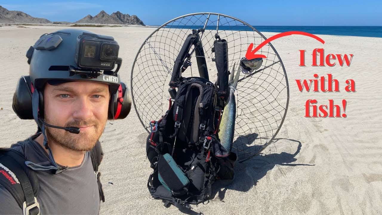 Flying my Paramotor to a Deserted Island in Mexico to go Fishing!