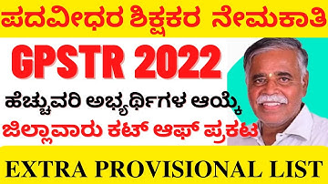 GPSTR 2022 | ADDITIONAL PROVISIONAL LIST UPLOADED | CUTOFF PUBLISHED |