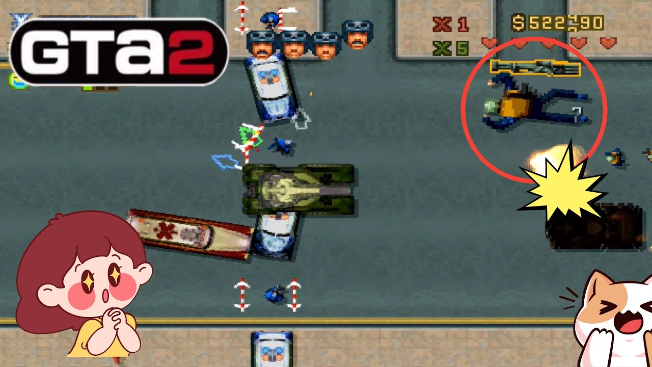 GTA 2 PS1 - The excitement of driving a tank ?? (Childhood)