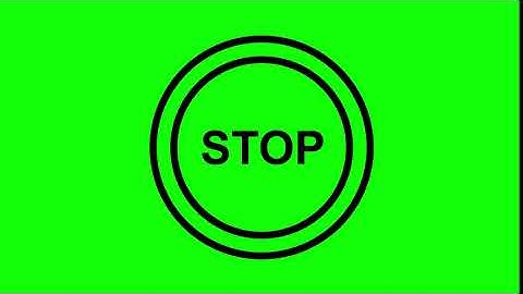 Animated Stop Icon on Green Screen With Pop-up Sound