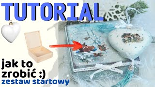 Decoupage świąteczny komplet pudełko i bombka ZESTAW STARTOWY - DIY tutorial No.715