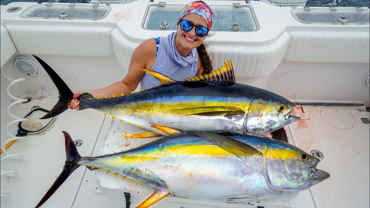 BIG Yellowfin TUNA Fishing! Catch, Clean, Cook! Sport Fish Panama