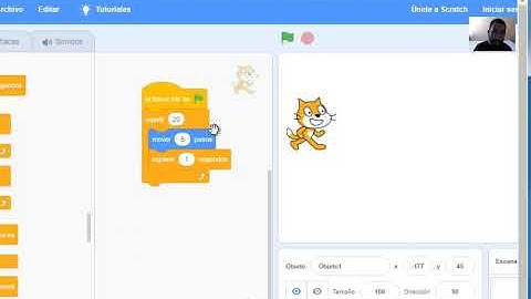Bloques repetir y esperar en Scratch