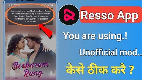 Resso app You are using unofficial mod problem | resso song unofficial mod problem | Resso app