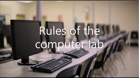 Rules of The Computer Lab