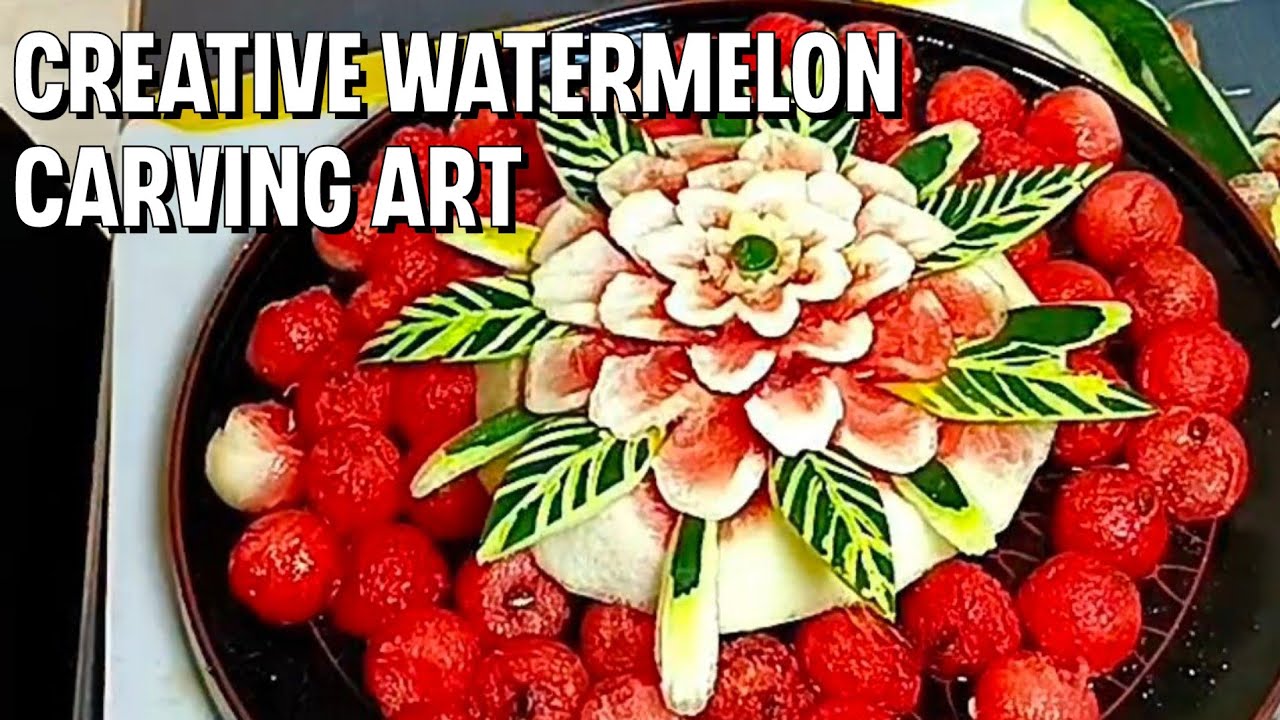 Creative Watermelon Flower Carving Design