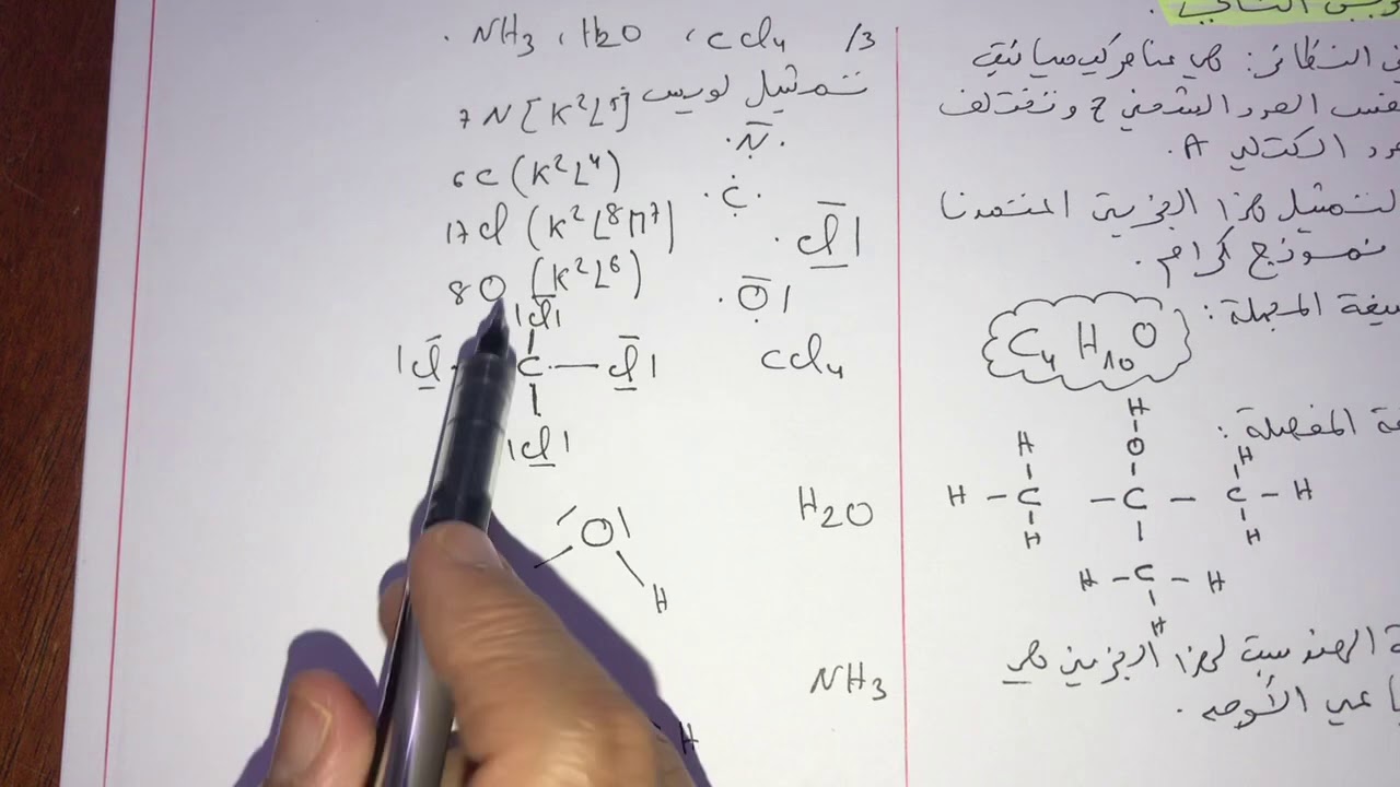 فيزياء سنة اولى ثانوي:نموذج اختبار الفصل الاول (التمرين الثاني نموذج كرام/جليسبي/الصيغة الرمزية)😊