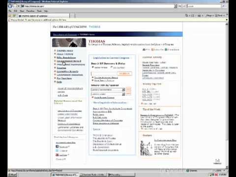 Basic Searching in Thomas (Library of Congress)