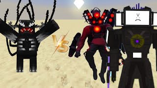 skibidi toilet vs cameraman man vs warden in Minecraft