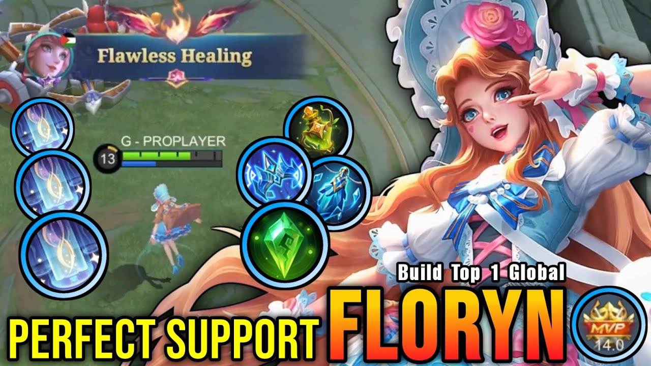 FLAWLESS HEALING!! Perfect Support Floryn MVP Plays!! - Build Top 1 Global Floryn ~ MLBB