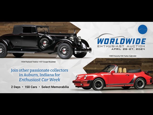 The Enthusiast Auction 2024 DAY 2 | Worldwide TV | Automobiles & Memorabilia