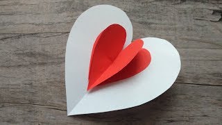 Відкритка 3D серце з паперу Відкритка 3D серце з паперу
