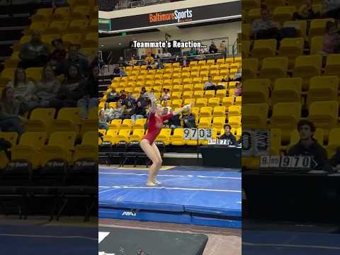 The way they just flew in out of no where😂 #gymnastics #reaction #funny #vault #ncaa