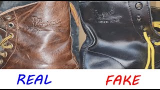 Dr. Martens boots real vs fake. How to spot fake Doc Martens 1460 Air wair  boots - YouTube