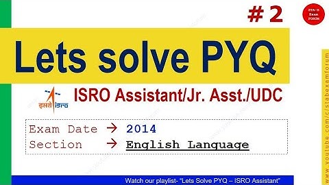 ISRO Assistant UDC JPA | Previous Year Question Paper |12 Oct 2014 | English Language