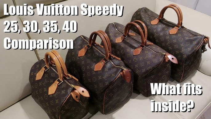 Louis Vuitton speedy handbag Size comparison 25 ,30,35 &40 very