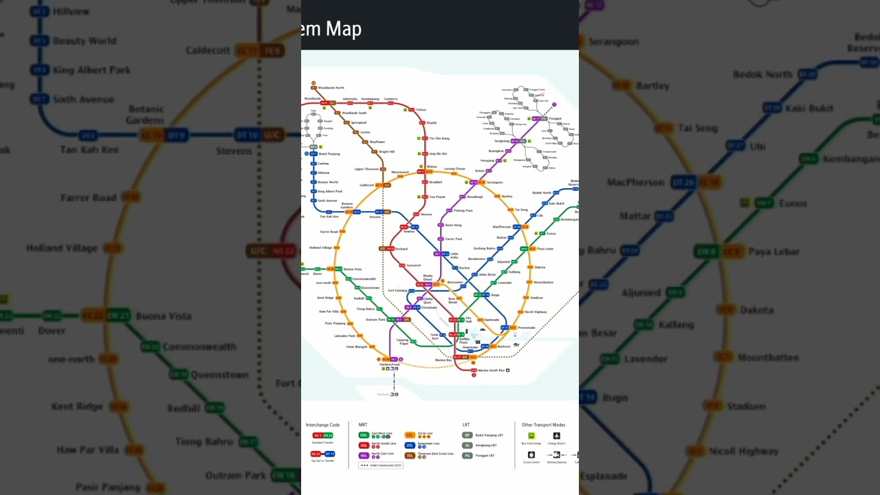 Singapore Public Transportation - Metro 🚂 MRT LRT map 🗺️