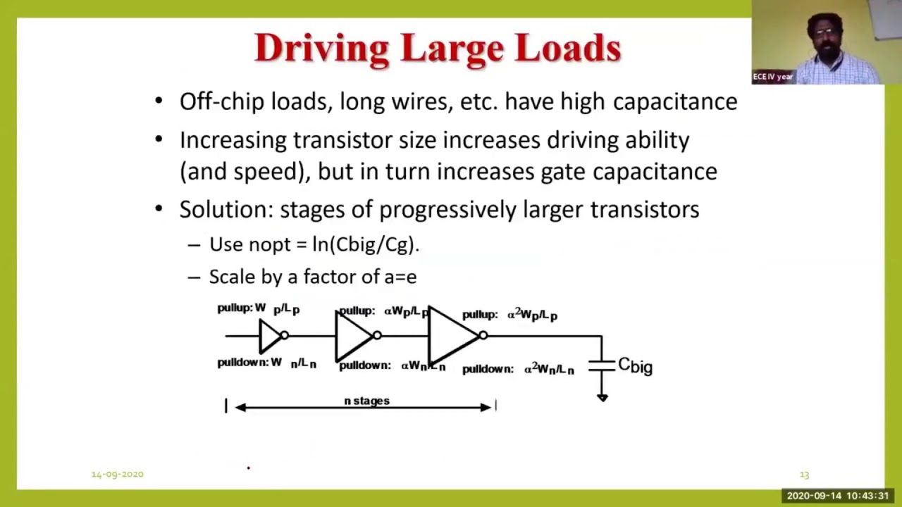 Driving Large Capacitive Loads|Capacitance|VLSI Design|B.Tech|M.Tech