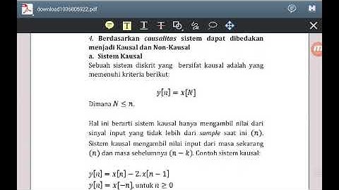 Pemrosesan Sinyal 6.2. Sistem kausal vs non-kausal, stabil vs non-stabil