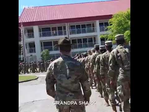 Army Drill Sergeant sings "Baby Shark!"