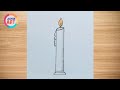 Easy Candle Drawing / How To Draw A Candle Easy Tutorial