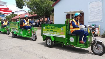 Xe 3 bánh thu gom rác chạy điện - Ứng dụng tại TP Huế