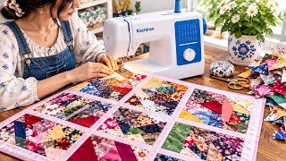 Sewed Small Scrap Squares Into THIS! | You Won’t Believe the Result! 😍