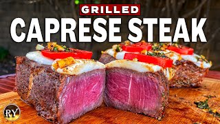 Caprese New York Steak Grilled On The Weber Kettle