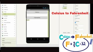 Celsius to Fahrenheit converter application using MIT app inventor #app #tech #programming #design screenshot 3