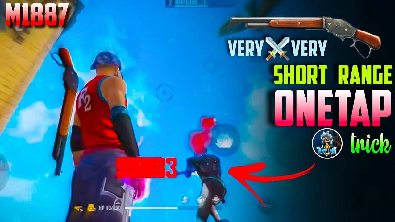 M1887 one tap headshot trick in short range | very short range one tap ...
