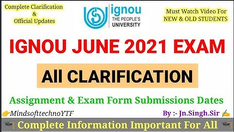 IGNOU June 2021 Exam Complete Clarification | Eligible Or Non Eligible Students etc All Details