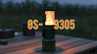 Camping Flashlight with Fire Effect & 3 Light Modes - GS-9305