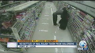 143 bottles of nail polish taken from Walgreens