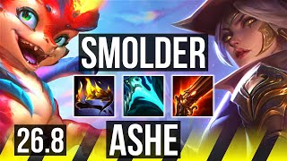 SMOLDER &amp; Blitzcrank vs ASHE &amp; Soraka (ADC) | Good KDA: 26/2/8 | EUW Master | 26.8