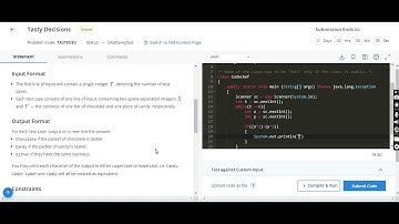 Tasty Decisions codechef solutions || Starter 63 codechef contest