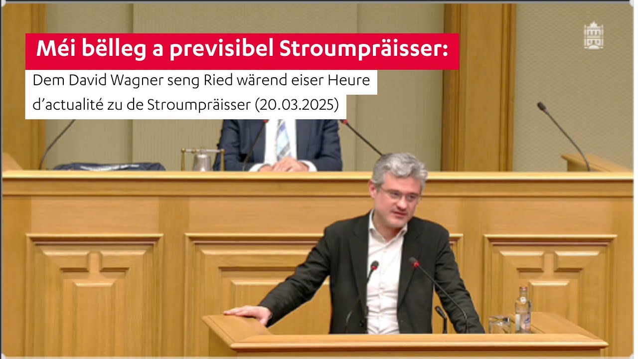 Dem David Wagner seng Ried zu de Stroumpräisser (03.20.2025) - YouTube